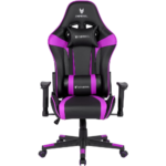 silla gaming morada y negra