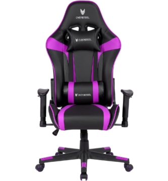 silla gaming morada y negra